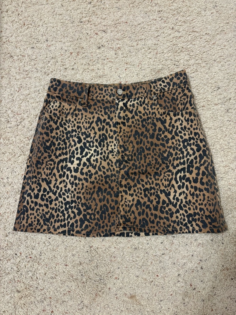 GAP Leopard Print Mini Skirt - Brown & Black